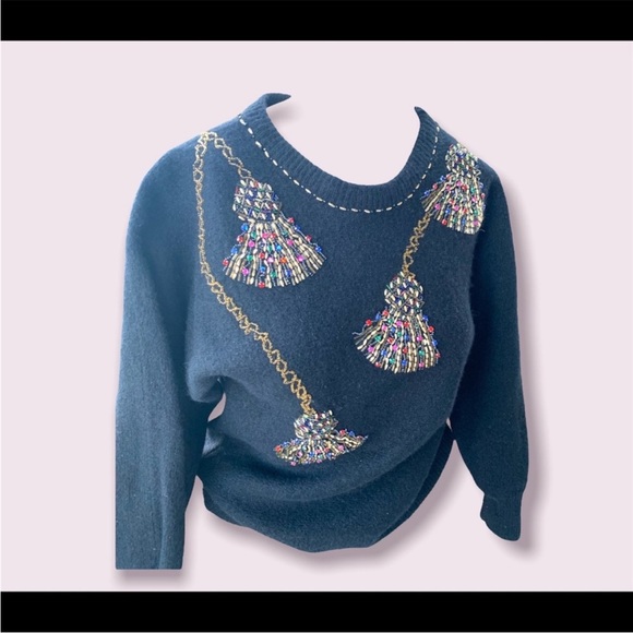 Retro Sweater Stylish Beaded Glitter Women’s Fashion - Picture 2 of 10